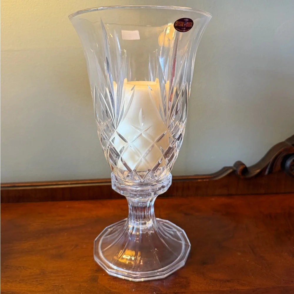St. George Toscany crystal hurricane lamp candle holder - Picture 4 of 8